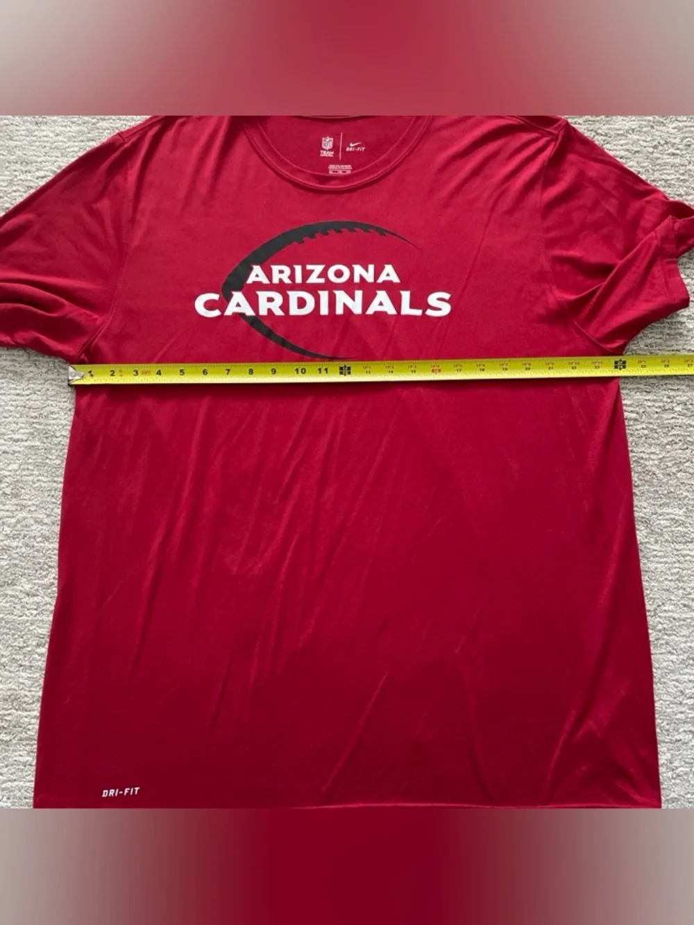 Arizona Cardinals Shirt Mens 2XL Red Nike Dri-Fit Short Sleeve NFL Team Apparel